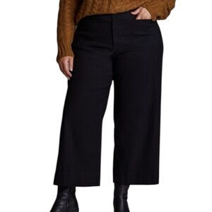 Maeve The Colette Linen Blend Crop Wide-Leg Pants Black 34